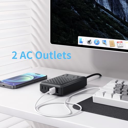 Anntane Charging Station 140W Usb C Charger Block 8 Port Fast Charging Power Strip 5Ft Flat Extension Cord With 4 Usb C 2 Usb A Ports 2 Ac Outlets,Compatible With Iphone 15/14/13,Macbook Pro/Air thumb #3