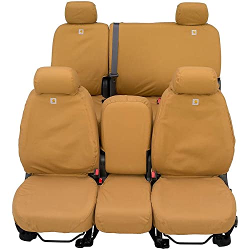 Covercraft Carhartt Seatsaver Custom Seat Covers | Ssc3477Cagy | 1St Row 40/20/40 Bench Seat | For 2019-2020 Ford F-150, 2019-2022 F-250/F-350 | Gravel #TOP3