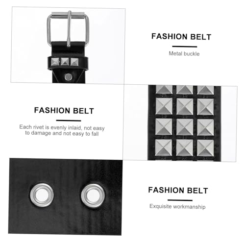 KESYOO Gothic Studded Belt for Men and Women - Black PU Leather Rock Rivet Punk Waist Belt for Casual and Party Wear - Perfect Accessory for Fashion Lovers2