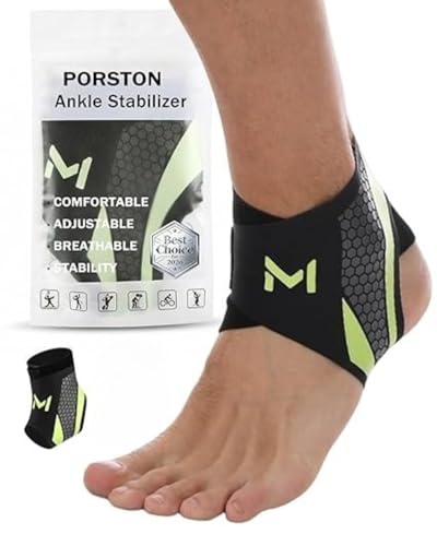 FUHUBB Zenixo MotionFlex Ankle Support Original Basketball Ankle Stabilizer with Straps Orthopedic Compression Sleeve for Plantar Fasciitis Relief Tendonitis Sprained (Green 1PCS)
