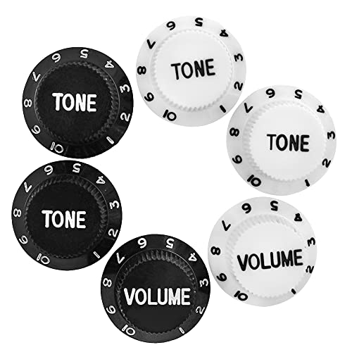 LyfLux Lot de 6 boutons en plastique pour guitare électrique, 2 boutons de contrôle du timbre, pour guitare électrique… - Les Beatles, Paul McCartney, John Lennon, RIngo Starr, George Harrison LyfLux Lot de 6 boutons en plastique pour guitare électrique, 2 boutons de contrôle du timbre, pour guitare électrique…