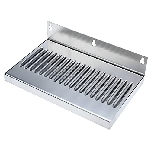 Beer Drip Trays Stainless Steel Cut Out Drip Tray for Kegerator without Drain Surface Mount 12" x 7" Drip Tray for Home Bar Mini Fridge