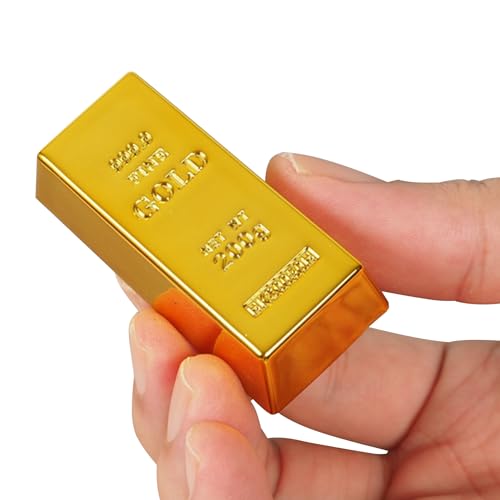 Vaulted Skulls & Co Gefälschter Goldbarren | Goldbarren Replik | Goldbarren Neuheit | Piratenparty-Dekorationen | Replik 200 g Goldbarren | Gold | Größe 6,1 x 2,8 x 1,5 cm (L x B x H) | Klein