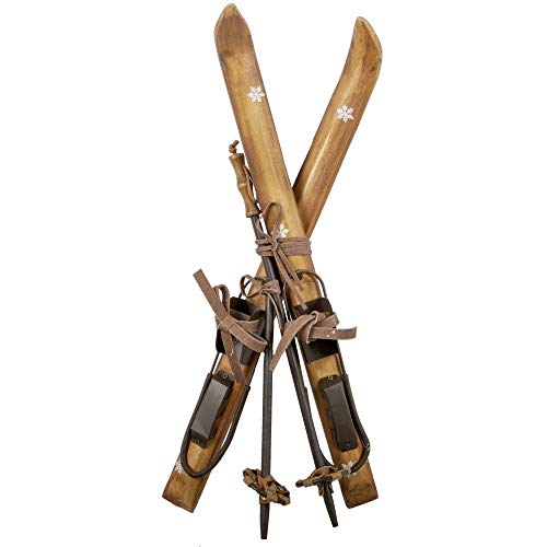 decopartners.eu Traditionelle Ski Holz klein, braun, 50 cm, Deko