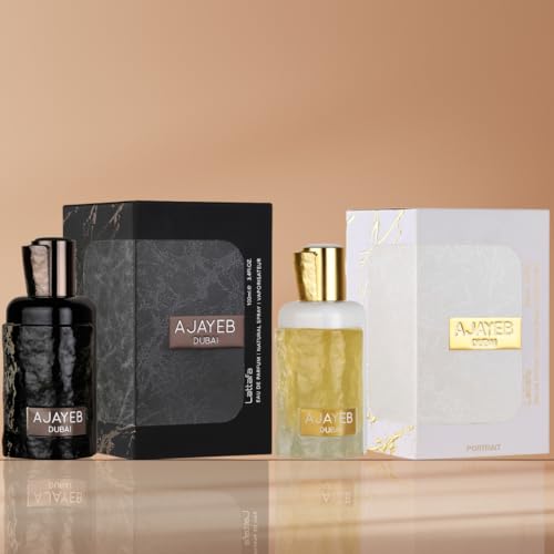 Lattafa Ajayeb for Unisex 2 Piece Eau de Parfum Gift Set (Dubai for Men + Dubai Potrait for Women) 3.4 Ounce/100 ml each - Image 2