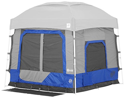 E-Z UP Camping Cube 5.4, Converts 10' Angled Leg Canopy into Camping Tent, Royal Blue