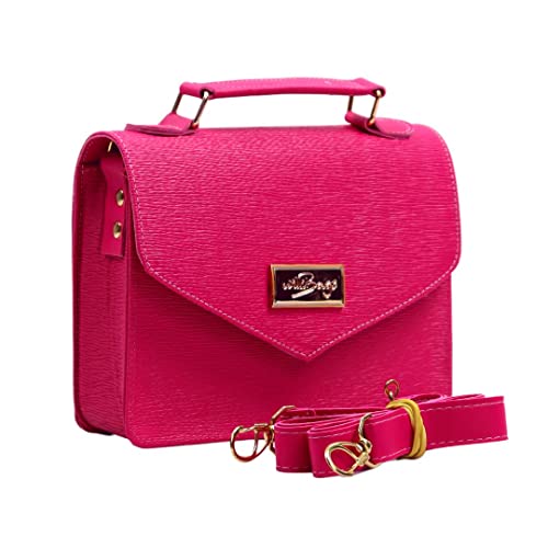 Bolsa Estilo Bauzinho Estruturada Com Alça Transversal Removível e de Mão (Pink)