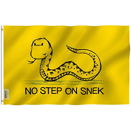 Anley Fly Breeze 3x5 Foot No Step On Snek Flag - Vivid Color and Fade Proof - Canvas Header and Double Stitched - Tea Party Flags Polyester with Brass Grommets 3 X 5 Ft