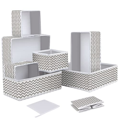 BNGXR Caja de almacenamiento plegable, 8 unidades, de tela, organizador de cajones en diferentes tamaños, organizador de armario, dormitorio, caja de almacenamiento, caja plegable
