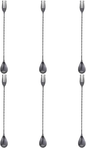 LIFKOME Cuchara mezcladora de café, palitos de cóctel cuchara para revolver café, agitadores de café, cucharas de metal para servir, barra de