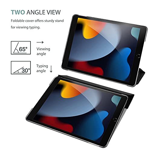 Image of ProCase for iPad 9th / 8th / 7th Generation Case 10.2 Inch (2021 /2020 /2019 Release), 10.2 iPad Case 9th / 8th / 7th Gen Cover, Slim Smart Cover with Translucent Hard Shell Back -Matte Black
