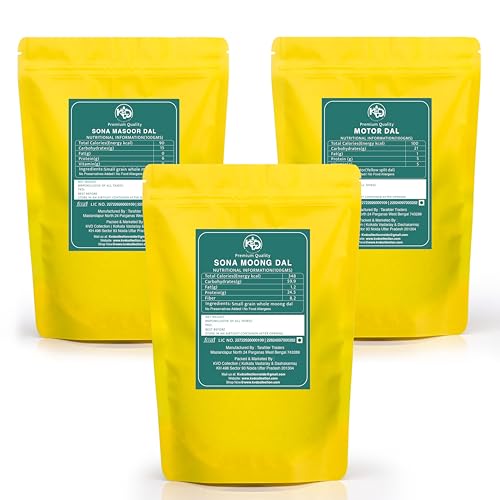 Image of Bangla Premium Combo - 1500G | Sona Matar Dal and Sona Moong Dals and Sona Masoor Dal (500g x 3)