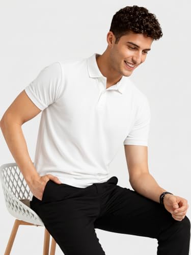 Image of Premium Cotton Pique Polo T-Shirt for Men | Half Seelves Regular Fit | Polo Neck - Ultra-Soft Breathable Fabric | Moisture Wicking