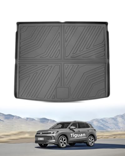 LANGBEAN Tapis de Coffre Supérieur pour VW Tiguan 3 2024 2025 2026, Tiguan III Tapis de Coffre Arrière d'origine en TPE avec Rebord Élevé, Accessoires...