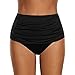 Malloom Femmes Mode Solide Taille Haute de Bain Bikini Bottom froncé Tankini Maillot de Bain Slip Grande Taille S-XXL