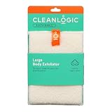 Cleanlogic Exfoliante corporal de algodón orgánico, herramienta exfoliante reutilizable para piel suave, rutina diaria de cuidado de la piel, natural, 1 unidad