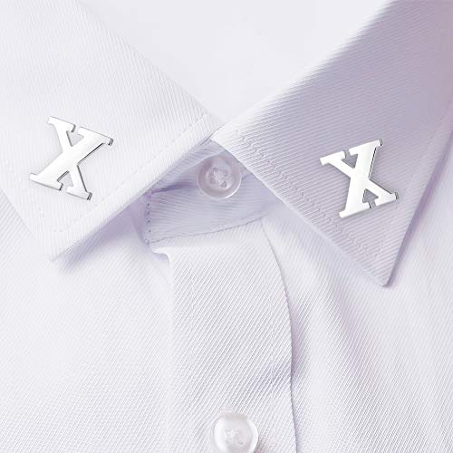 Image of HONEY BEAR Initial Alphabet Letter Lapel Pins Collar Badge Brooches for Mens /Womens Shirt Dress Decoration Silver