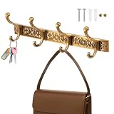 PEIZHIYC Perchero de pared vintage con 4 ganchos, dormitorio y baño