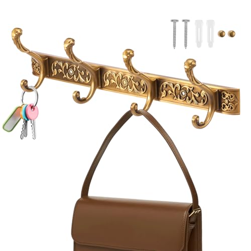 PEIZHIYC Perchero de pared vintage con 4