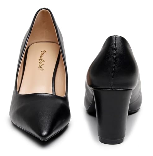 VenusCelia Women's Lewin Pump Chunky Heel Shoe4