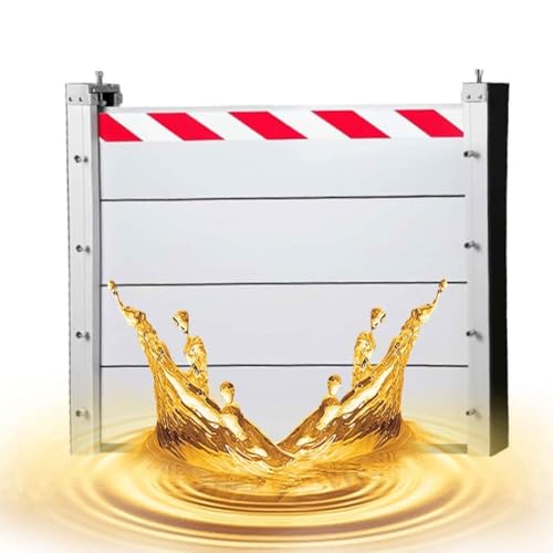 1 M High 5 Unit Design Flood Defence Baffle Detachable Flood Barrier Shield Aluminum Flood Protection Prevention Board 121-130cm Water Retaining Plate Flood Barriers System(126 * 100cm)