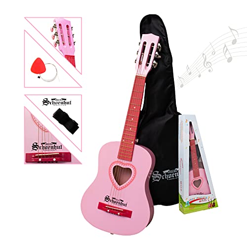 Schoenhut Acoustic Guitar - 31'' Pink Guitar For Kids With 6 Steel Strings - Learn To Play Pink Guitar - Kids Guitar For Girls With A Pick And Extra String - Toddler Guitar For A 3 Year Old And Up #TOP6