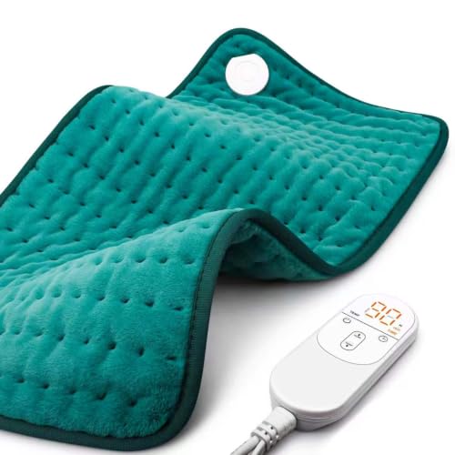 Image of Heating Pad for Back & Period Cramps, Fathers Day Dad Gifts, Birthday Gifts for Women Mom, Electric Heating Pads for Abdomen /Waist /Shoulder, 12 inch x 24 inch, 6 Heat Settings, 4 Auto-Off, Teal Green