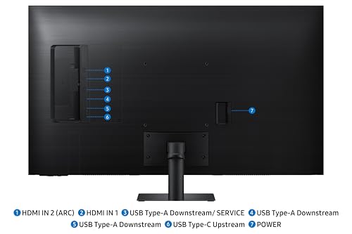 Image of Samsung 43 inch(1.08m) 4K M7 Vision AI Smart Monitor | UHD 3840 x 2160 | Smart TV Experience with AI Picture & Sound|Type-C|Apple AirPlay|Gaming Bar|Remote|Speakers|Wi-Fi|Bluetooth|LS43FM700UWXXL|Black