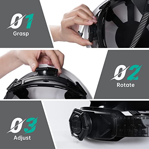 Andanda Hard Hat, White Hdpe Construction Hard Hats For Men, Safety Helmet With 6 Pt. Self Adjustable Ratchet Suspension For Safety Work, Ansi Z89.1 #TOP5