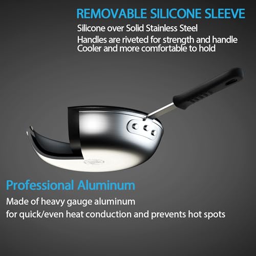 Cooks Standard Professional Aluminum Nonstick Restaurant Fry Pan 8-Inch, Durable Heavy Duty Skillet Pan, Woks,Metalic - Image 6