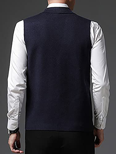 yoeasy Men's Cashmere Wool Blended Button Vest Relax Fit Lightweight V-Neck Sweater Cardigan Sweater4