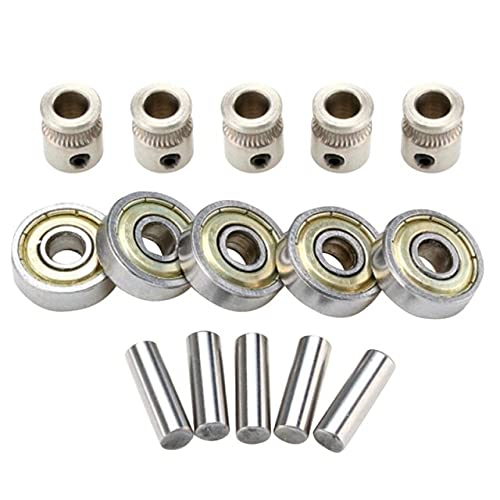 Lysee 3D Printer Parts & Accessories - 3D Printer Extruder Gears 625ZZ Bearings Shafts Kit for Mk3 MMU2 Ball Bearing Set Prusa I3 MK2.5/MK3 Multi Materials 2.0 - (Color: Silver)