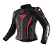 Produktbild SHIMA Miura 2.0 Motorradjacke - Leder, Damen, Sportjacke mit Rücken-, Ellbogen- und Schulterprotektoren, perforiertes Leder, für 2-teilige Kombi (38, Schwarz/Rot)
