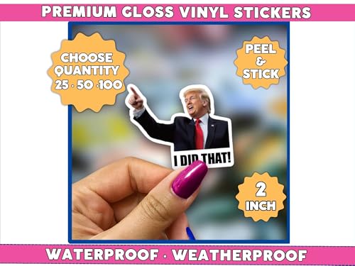 Image of Trump I Did that Stickers 30 Pack, Funny Political Humor Decal for Gas Pump Car Bumper Laptop, Waterproof Vinyl Material, 2 Inch