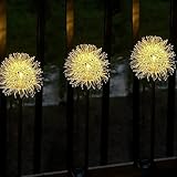 GUOCHENG Dandelion Solar Garden Lights, 4 Pack Solar Metal Dandelion Light, Waterproof Firefly Lights Outdoor for Garden Patio Yard Pathway, Gifts for Women Mother's Day(4pack)