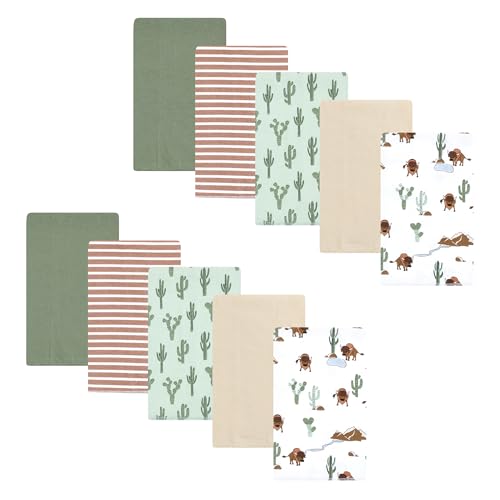 Image of Hudson Baby Unisex Baby Cotton Poly Flannel Burp Cloths, Wilderness 10 Pack, One Size