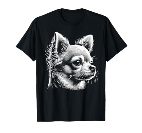Süßer Chihuahua - Kopfporträt im Zeichenstil T-Shirt