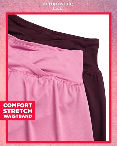 AEROPOSTALE Girls Butterfly Shorts - 2 Pack Performance Jersey Flowy Flutter Skirt with Attached Hidden Shorts (Sizes: 7-16)3