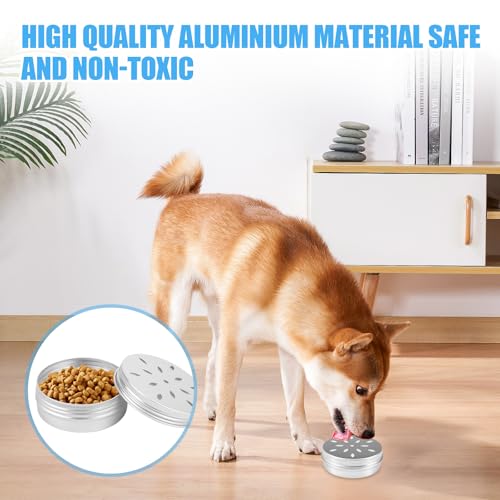 RUNEAY Hundetraining Zubehör Geruchstrainingskoffer für Hunde Runde Metalldosen mit Belüftungslöchern Aluminium Hundeduft Dosen Agility-Trainingsgeräte für Schnüffelhunde und Geruchsspiele 10 Stück