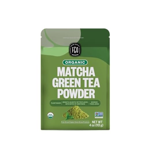 FGO Organic Matcha Green Tea Powder - Organic Matcha for Lattes, Smoothies & Baking - USDA Organic & Non-GMO - 4 oz Resealable Bag