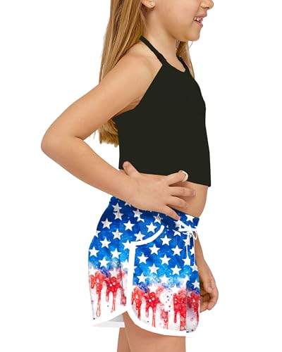 Image of Deerose Kids Hawaiian Swim Board Shorts Quick Dry Active Swim Trunk 5-14 Years