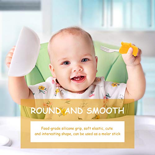 STOBOK 2Pcs Bebê Utensílios Colheres Forks Set Toddlers Feeding Formação Louça de Aço Inoxidável Con