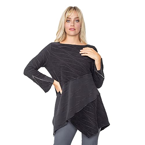 IC Collection Diagonal Textured Tunic - 5370T Black