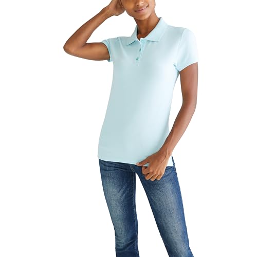 AEROPOSTALE Women's Aero Uniform Polo Short Sleeve Corydalis Blue