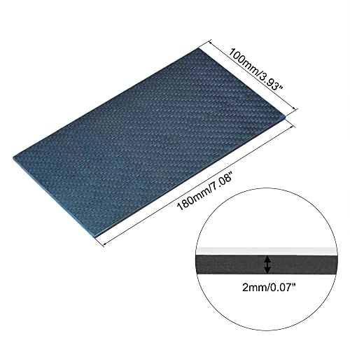 PATIKIL 180 mm x 100 mm x 2 mm Kohlefaserplatten-Paneel (mattes Gewebe)