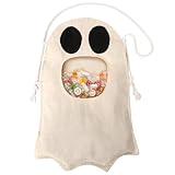 Halloween Trick or Treat Tote Bags for Kids, Halloween Reusable Ghost Candy Bag, Halloween Buckets and Baskets for Trick or Treating, Bolsitas Para Dulces De Halloween, Cute Halloween Costume