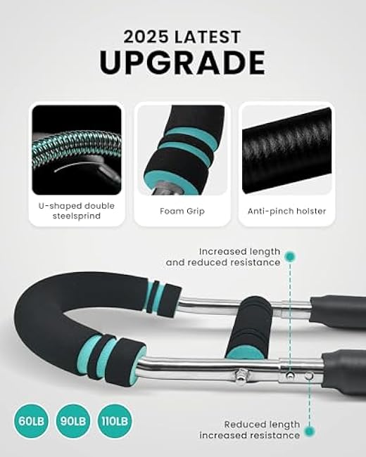 Twister Arm Trainer, 60-110lb Portable Chest Workout Equipment, Detachable Spring Exerciser for Home/Office Fitness - Build Arm, Chest & Shoulder Muscle for Men and Women