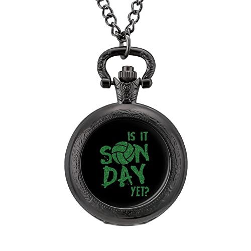 Montre de poche vintage en alliage avec un design de ballon de volleyball