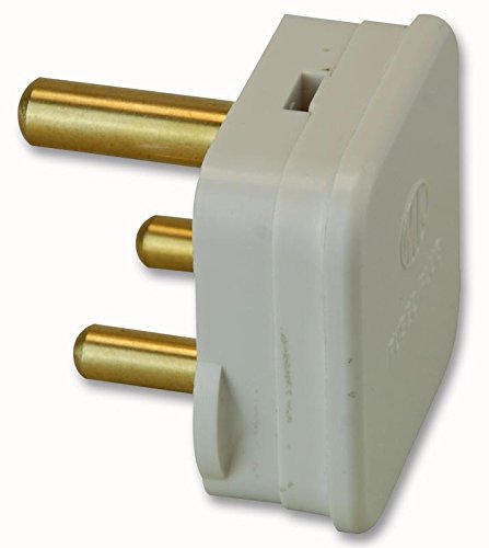 (MK) 15 A abgesicherter runder Stiftstecker (5 A gesichert), Nennstrom: 15 A, elektrische Netzstecker, Standardstecker – 643WHI