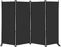 Vista 1 de MAYOLIAH Divisor de habitación de 4 paneles de 6 pies de alto, plegables, separadores de privacidad para pared interior, separador de habitación